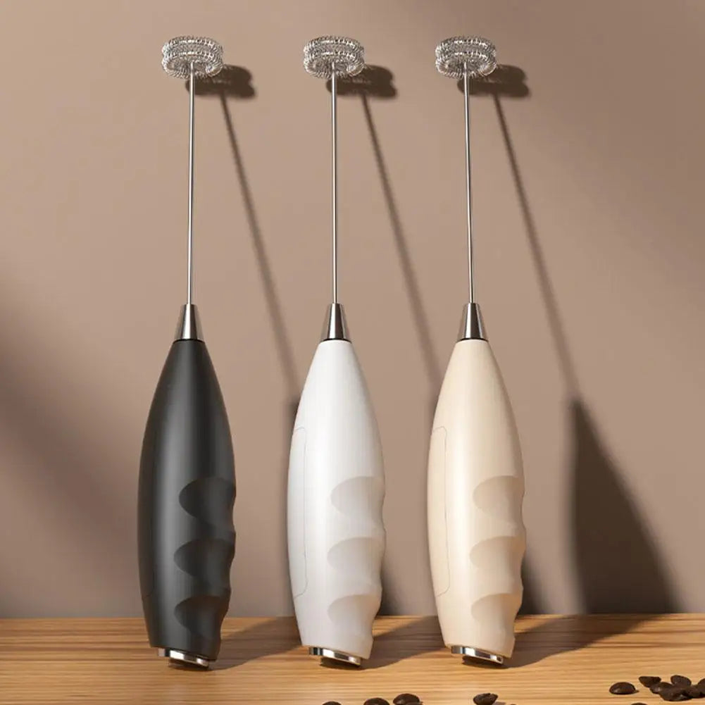 Electric Milk Frother Battery-Powered Handheld Foamer Coffee Cream